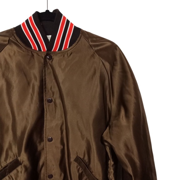 Butwin Jacket Mens M Brown Orange Bomber Pockets Chicago Bears Football - Picture 7 of 7